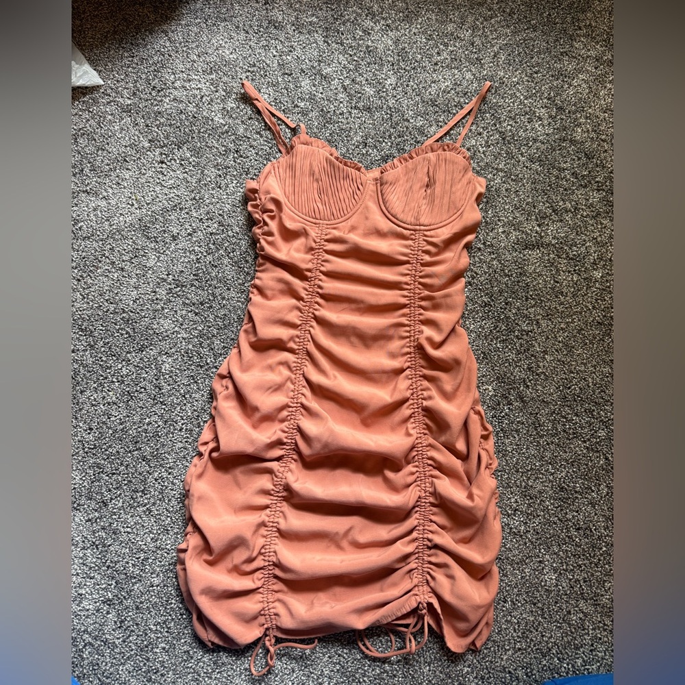 Ruched Pink/burnt orange Dress